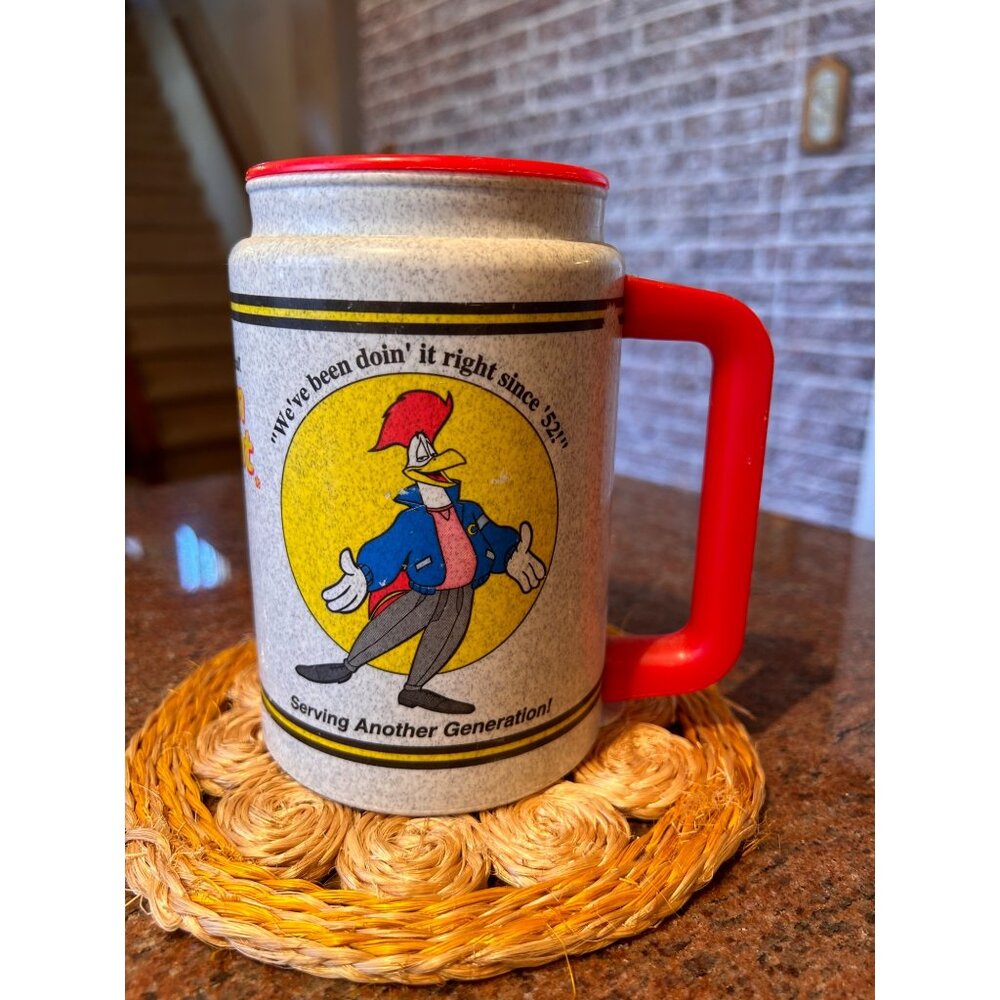 90s Chicken Delight Coca Cola Travel Insulated Mug vintage 1994 whirly thermo mu